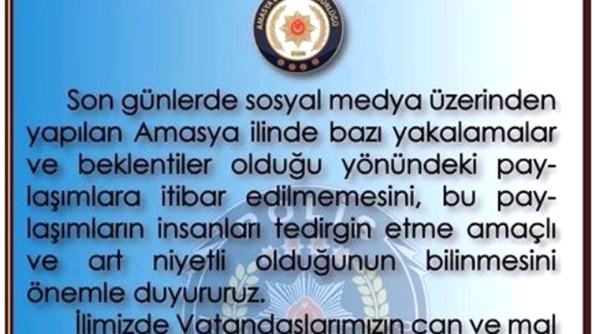 Amasya Polisi Uyardı