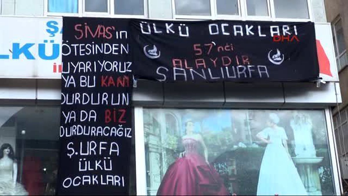 Şanlıurfa?da Ülkü Ocağından Pankartlı Terör Mesajı