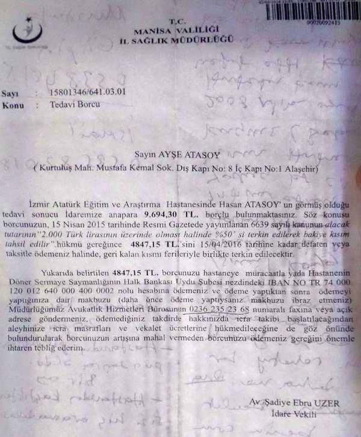 8 Yıl Önce Ölen Oğlunun Hastane Borcu İçin İcra Takibi Geldi