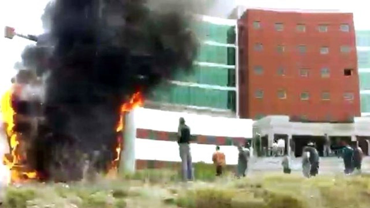Devlet Hastanesi İnşaatındaki Yangın Amatör Kamerada