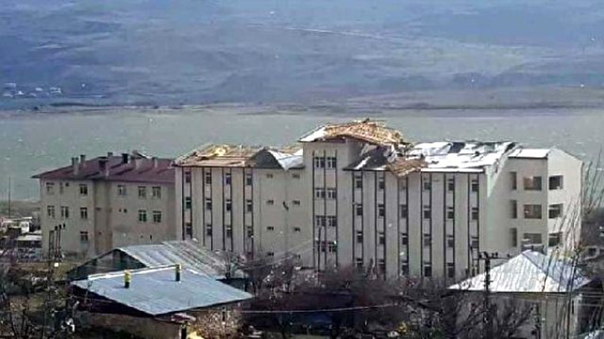 Çatı Parçası Okul Bahçesine Uçtu: 1 Öğrenci Yaralandı (2)