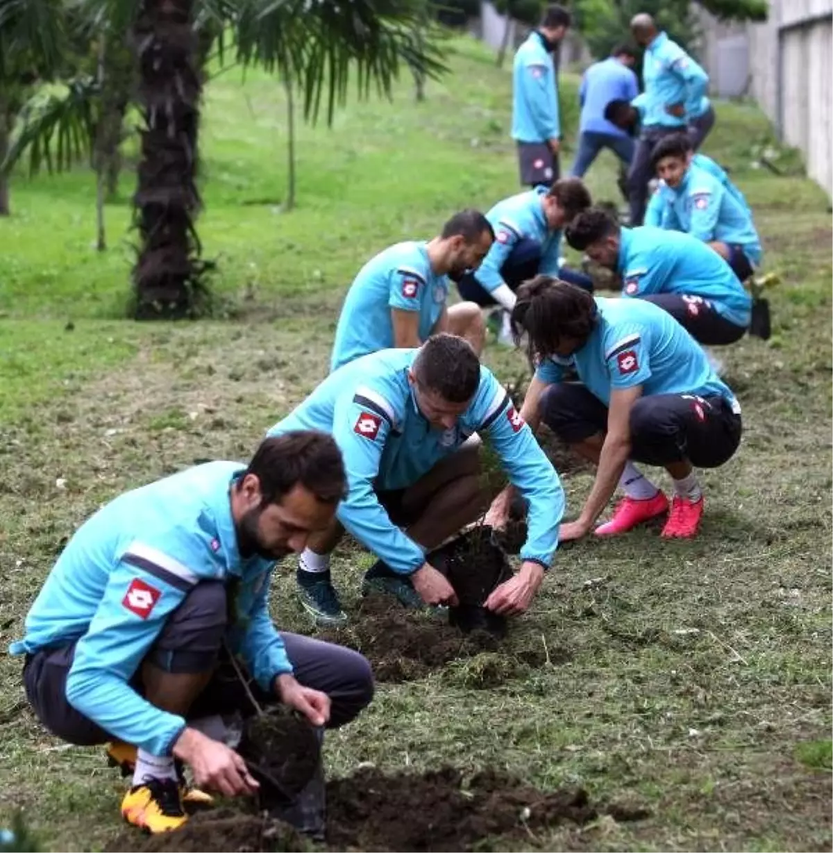 Çaykur Rizesporlu Teknik Heyet ve Futbolcular Fidan Dikti