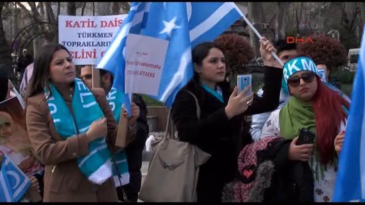 Türkmenler\'den Fatih\'te Işid Protestosu