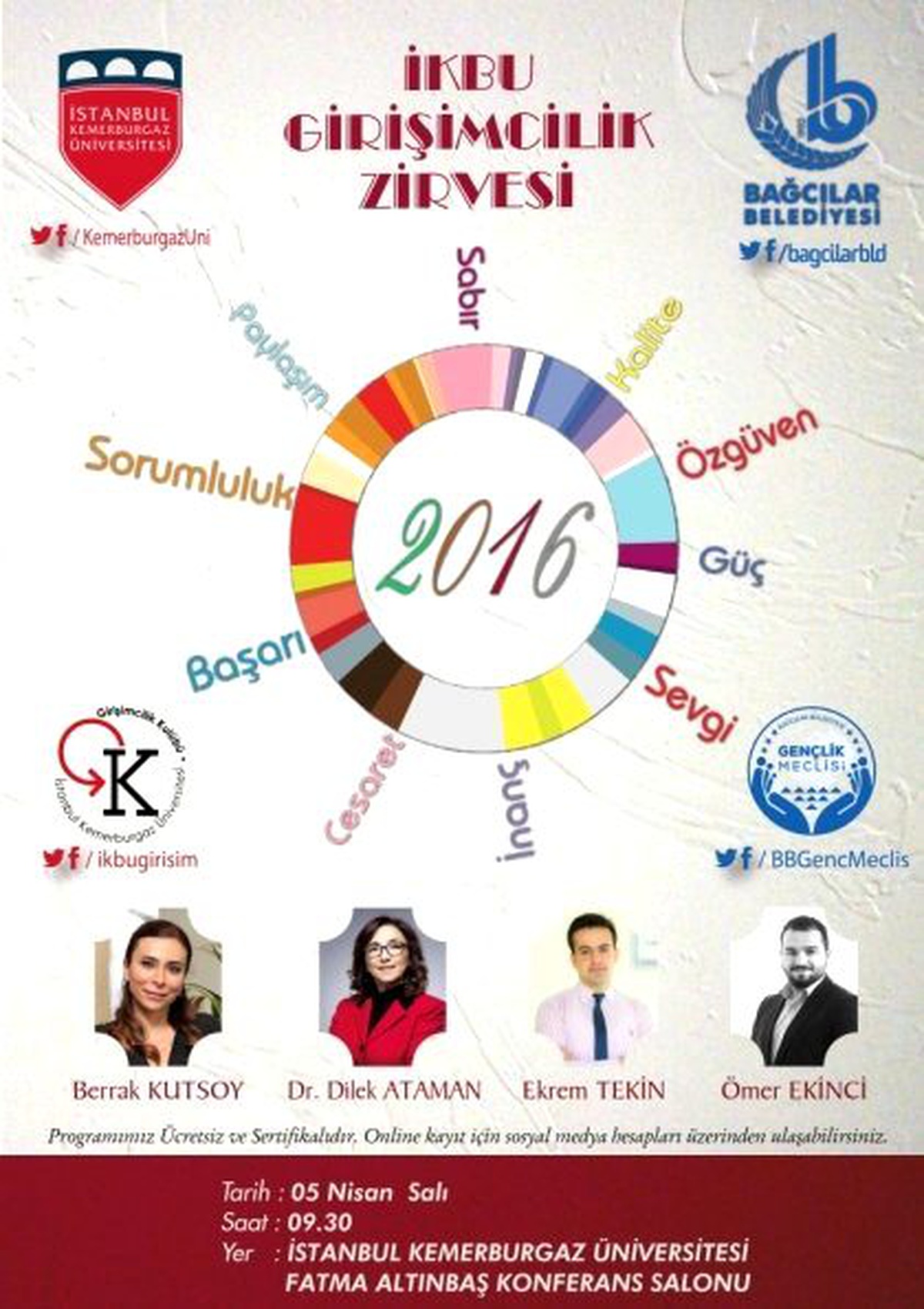 İstanbul Kemerburgaz Üniversitesi Girişimcilik Zirvesi 2016 Sertifikalı-Katılım Ücretsiz