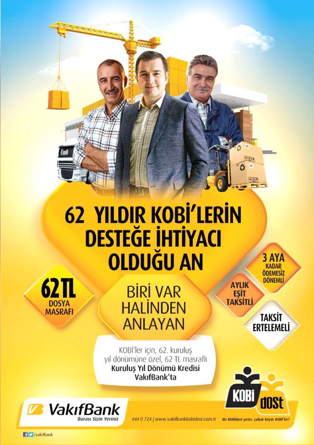 VakıfBank'tan 'KOBİ'lere 62. Kuruluş Yıldönümü Kredisi'