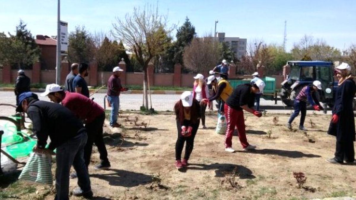 Iğdır Üniversitesi\'nde Çim Ekimi ve Gül Dikimi