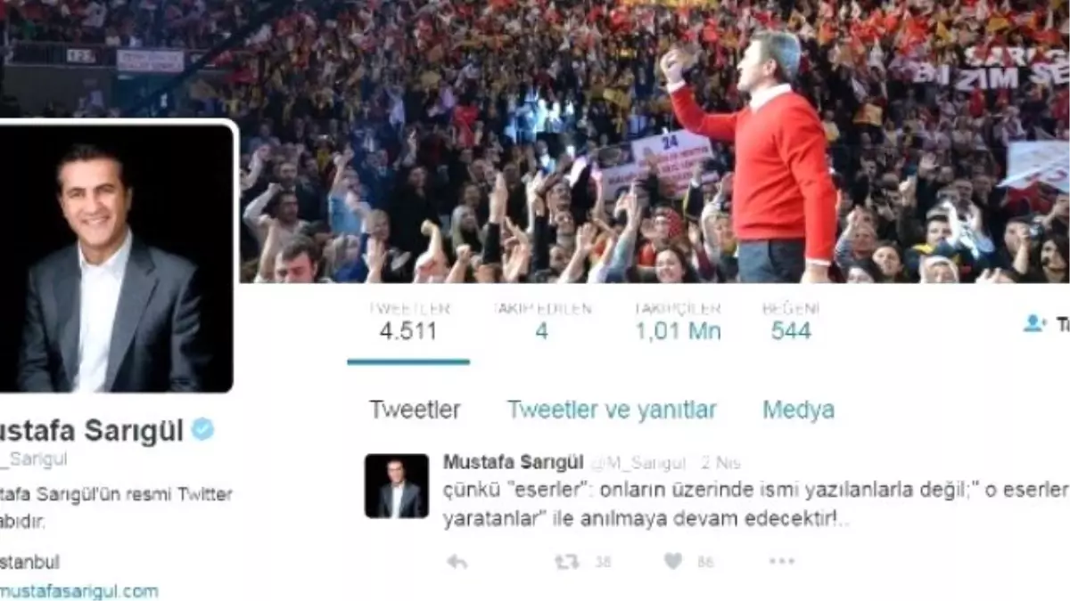 Mustafa Sarıgül\'den Sitem