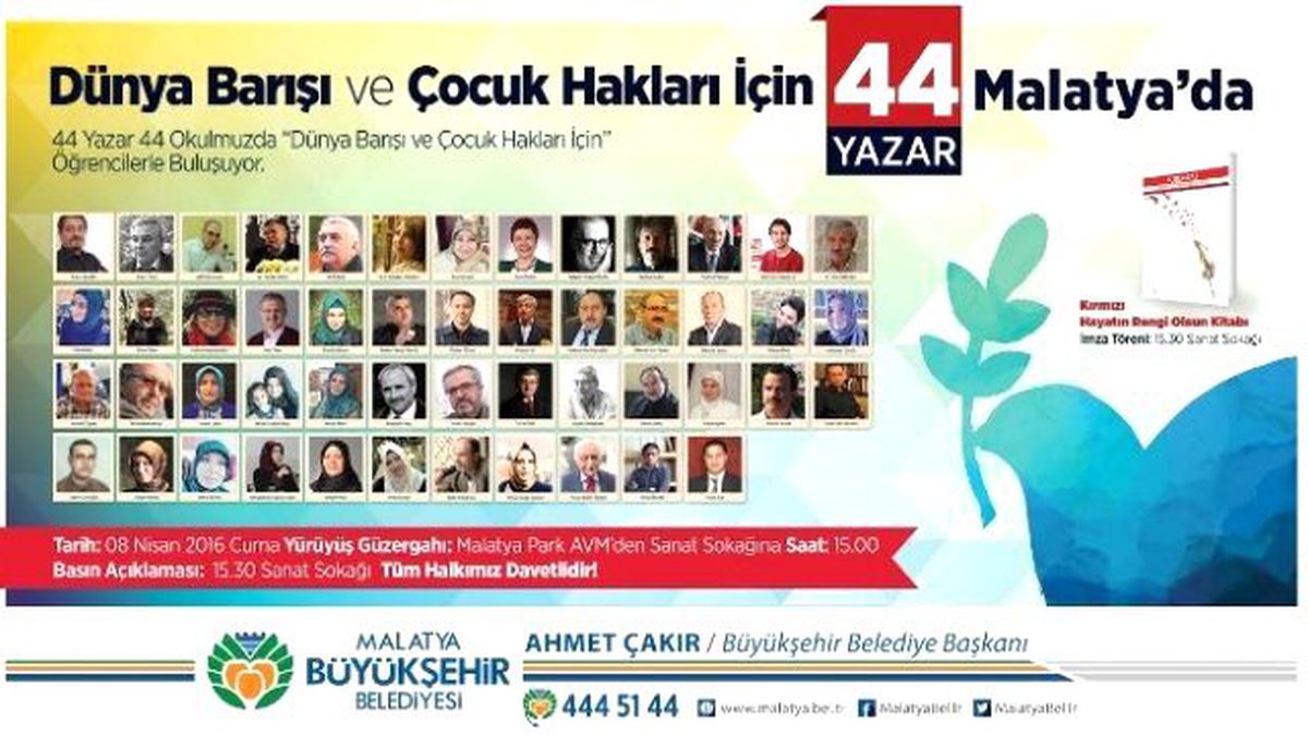 44 Yazar Malatya\'ya Geliyor