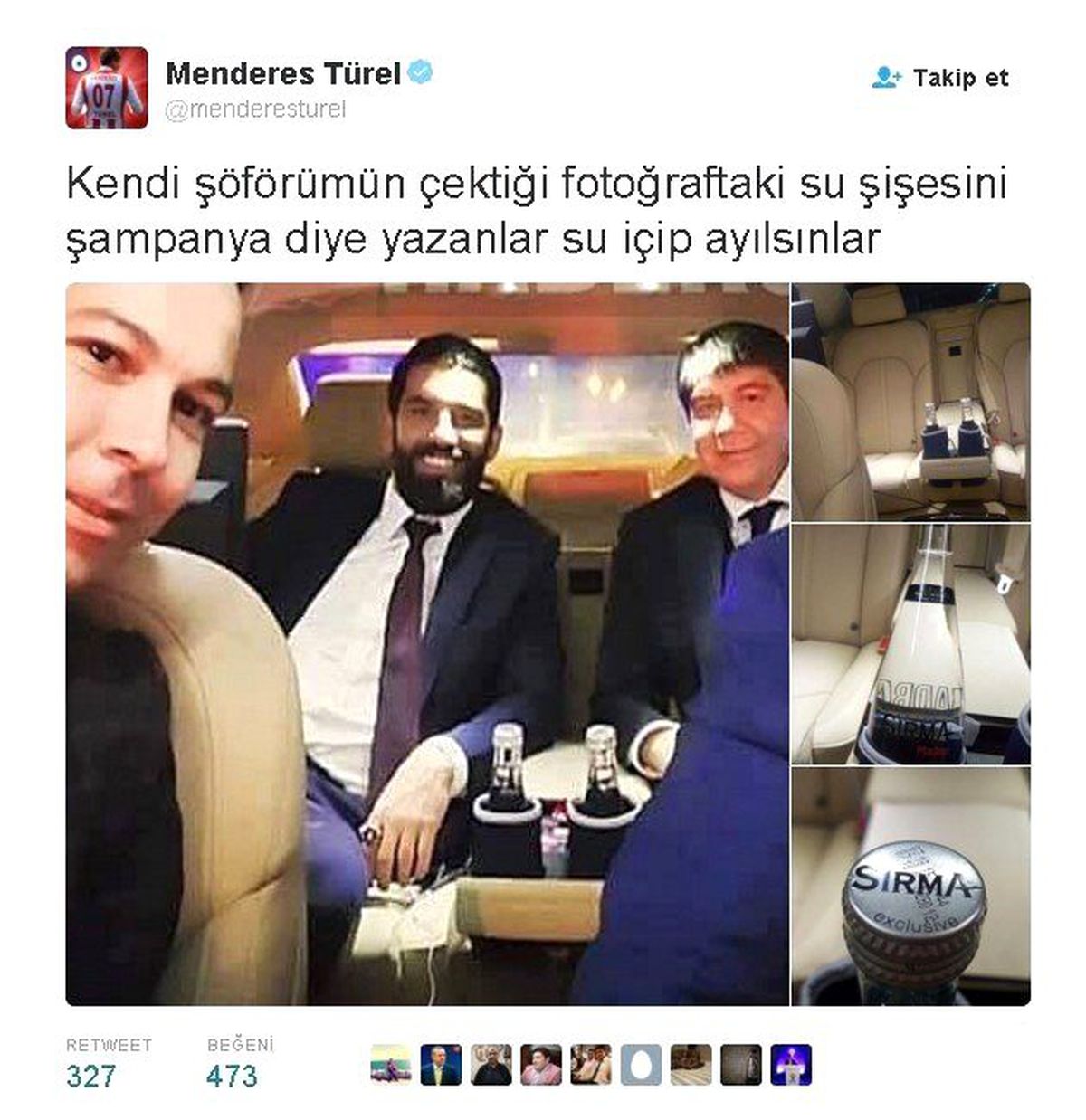 Başkan'ın Makam Aracında 'Şampanya Var' Dediler, Su Şişesi Çıktı