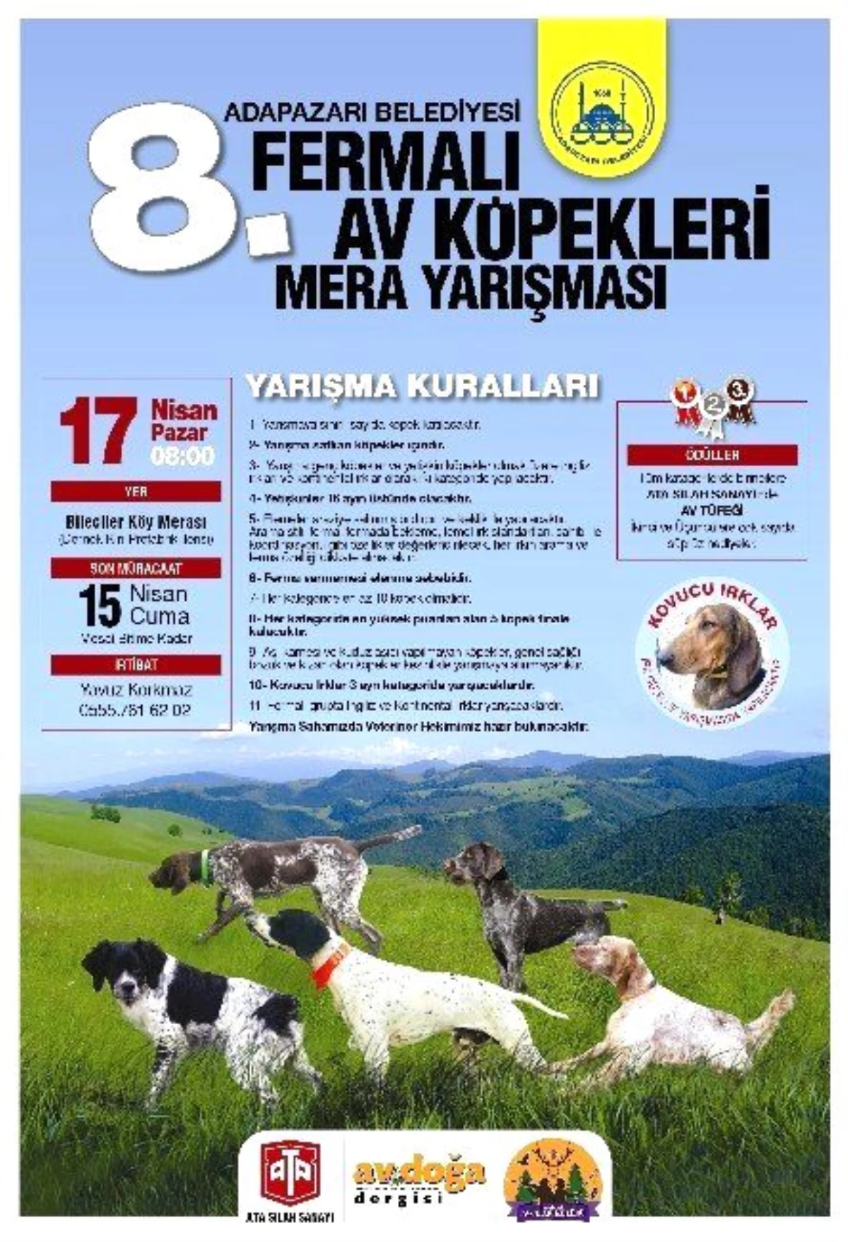 8. Fermalı Av Köpekleri Yarışması Hafta Sonu Yapılacak