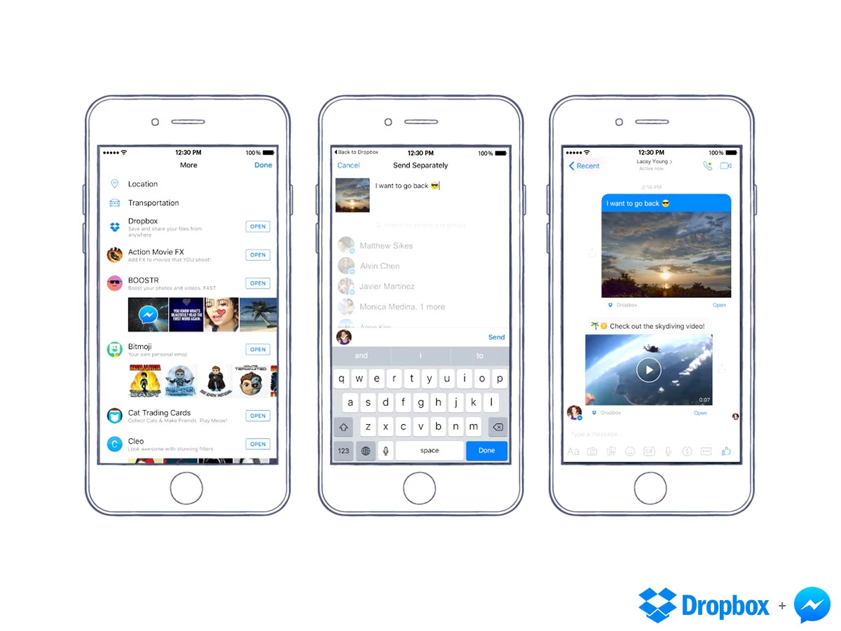 Facebook Messenger Dropbox Dosyalarını Kolayca Paylaştıracak