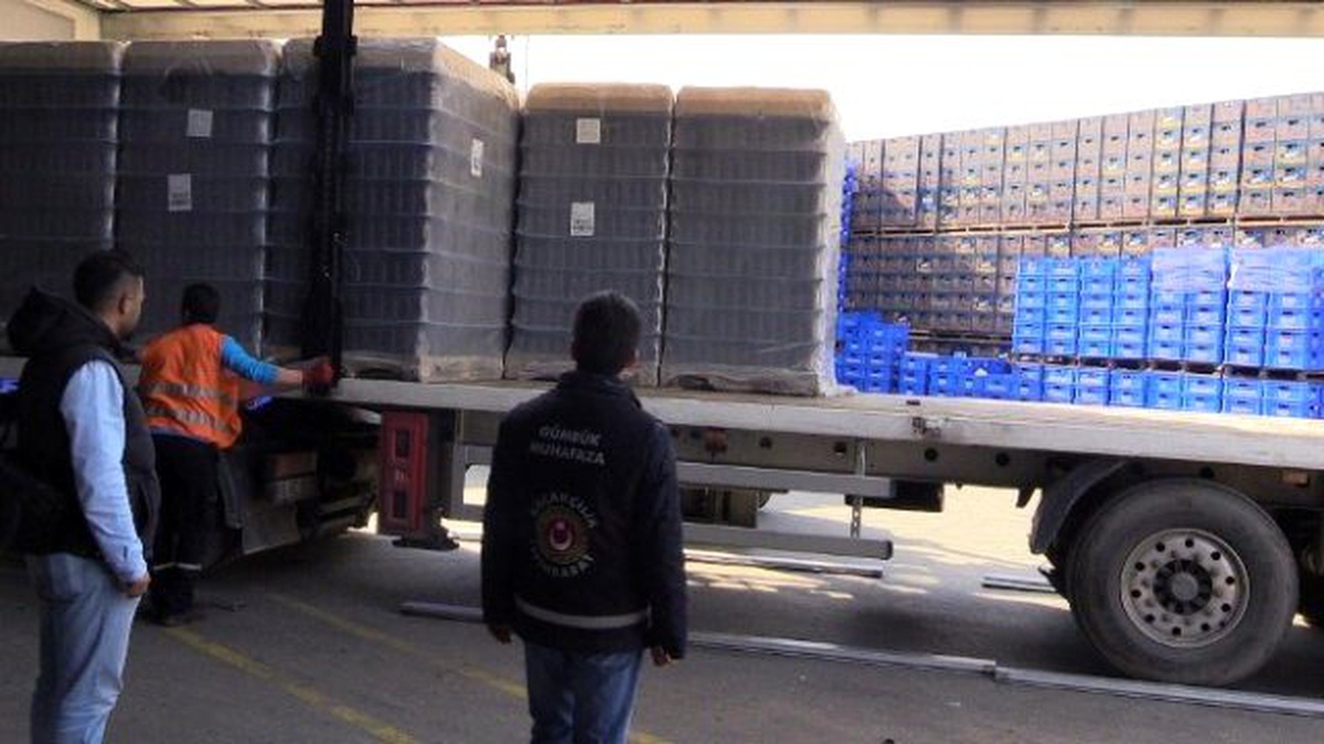 İki Tır Dolusu Şişe Biraya El Konuldu