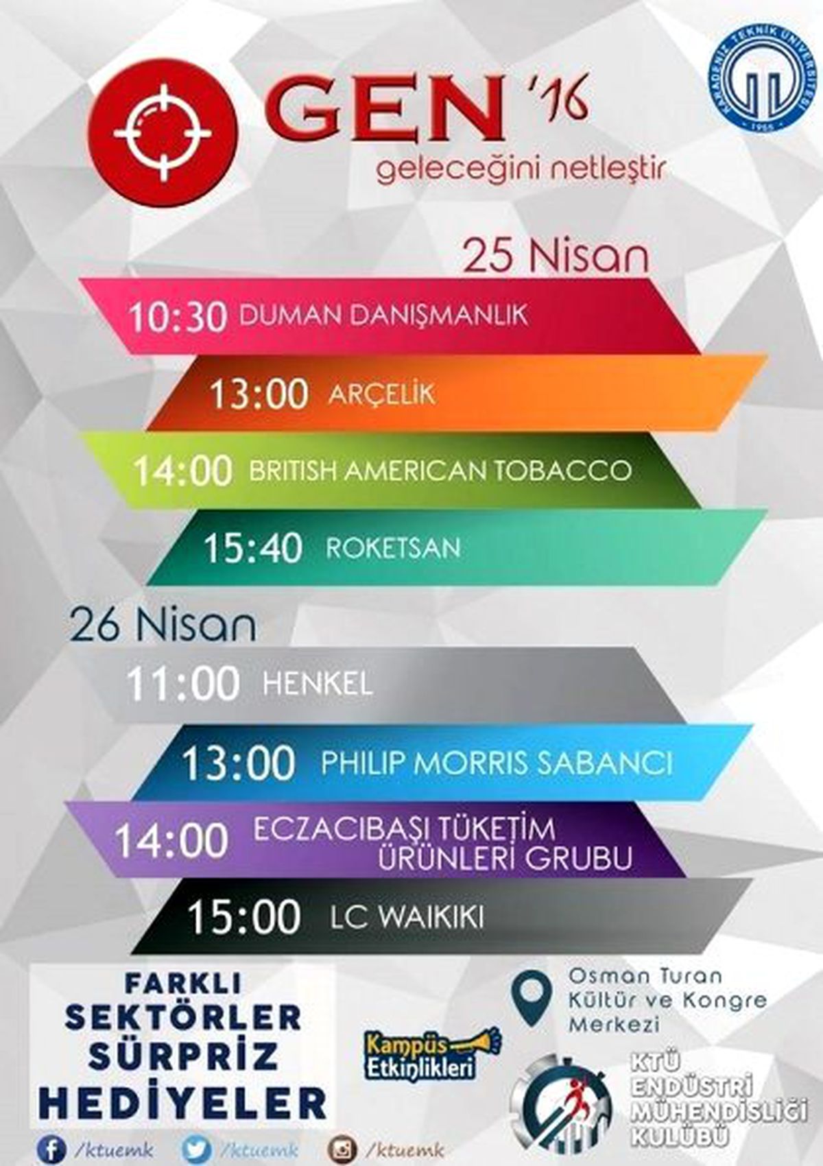 Gen 16 (Geleceğini Netleştir) 25-26 Nisanda Trabzon\'da