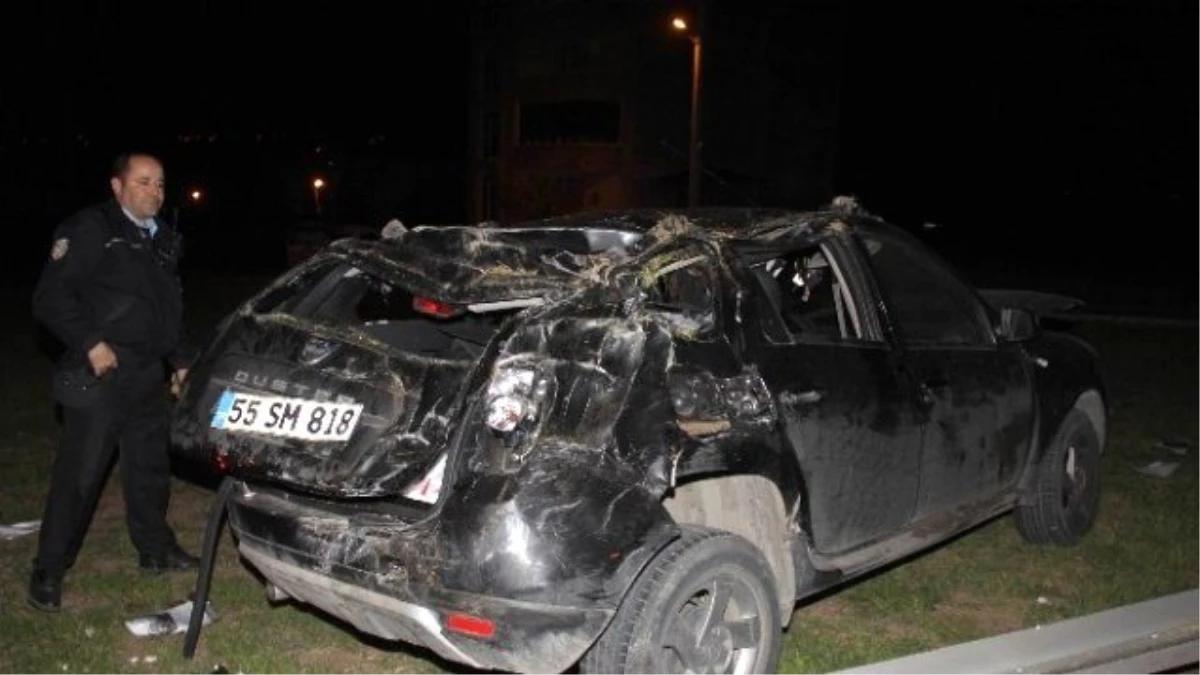 Samsun\'da Otomobil Takla Attı: 7 Yaralı