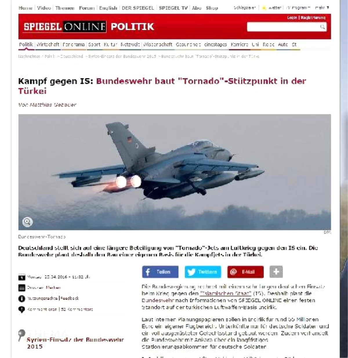 Spiegel: Türkiye\'de Alman Üssü Kurulucak