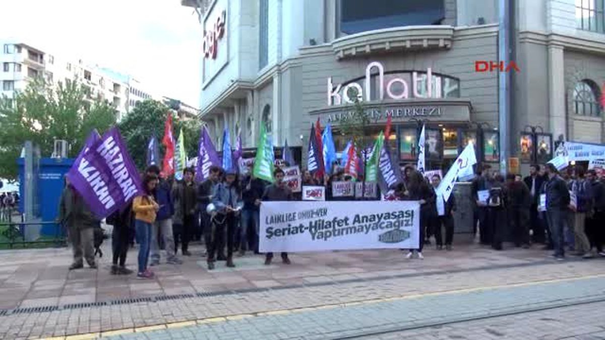Eskişehir\'de TBMM Başkanı Karaman\'a Tepki Eylemi