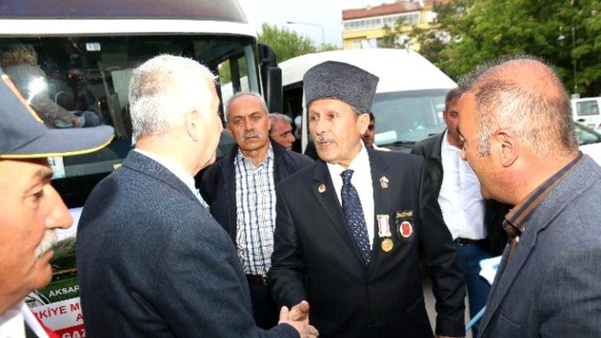 Aksaray\'da Gaziler Çanakkale\'ye Uğurlandı