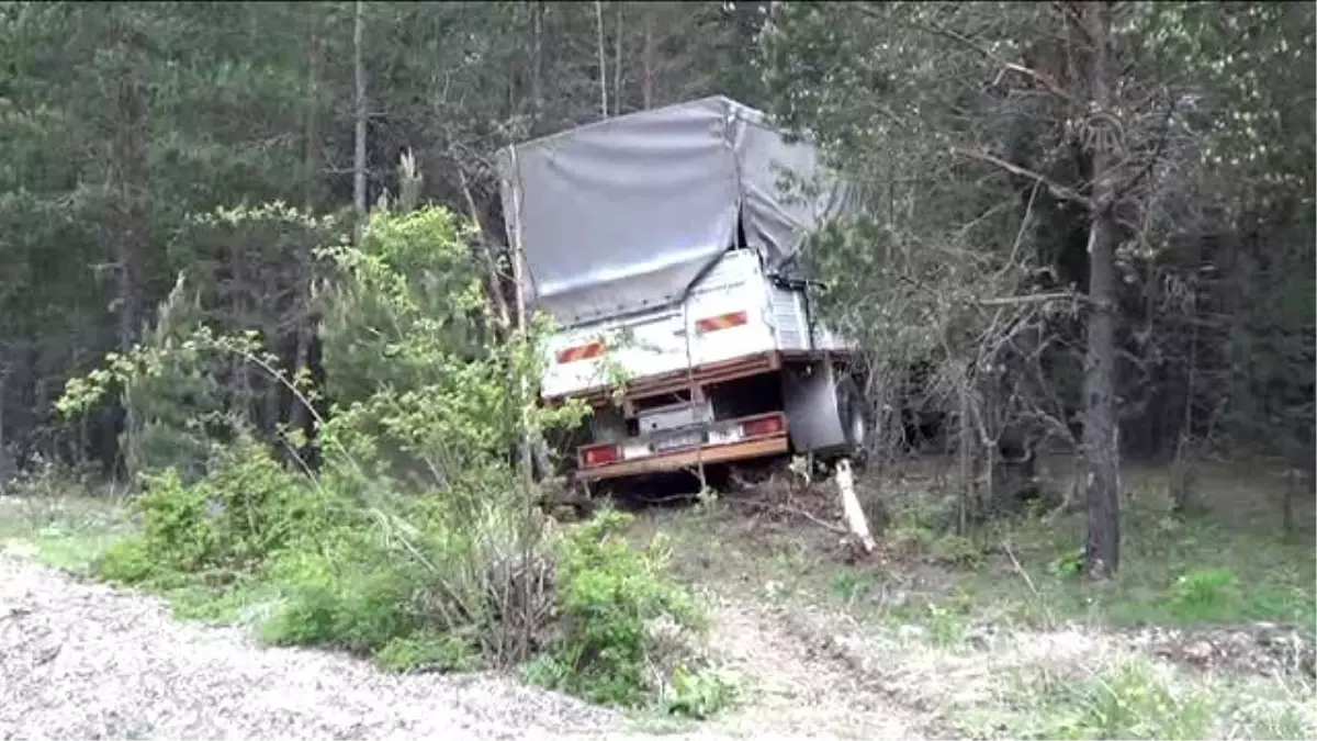 Kastamonu\'da Freni Boşalan Kamyon Ağaçlara Çarparak Durabildi