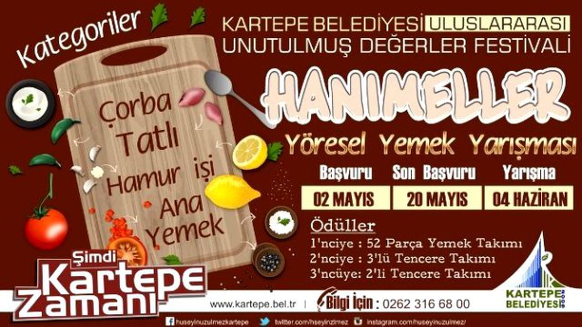 Yöresel Kartepe Lezzetleri Yarışacak