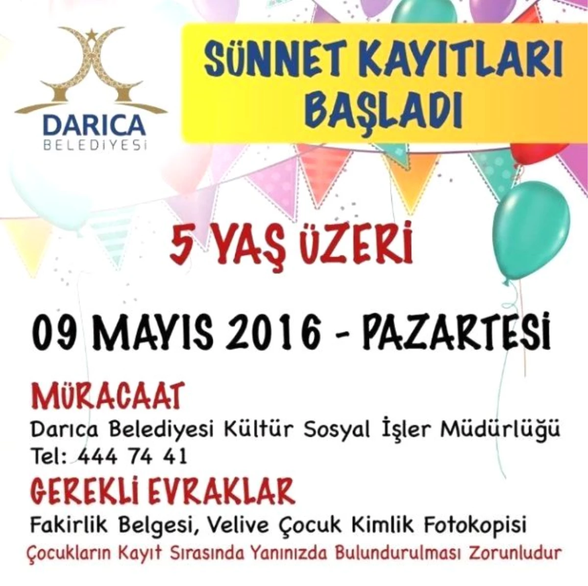 Darıca\'da Sünnet Kayıtları Başladı