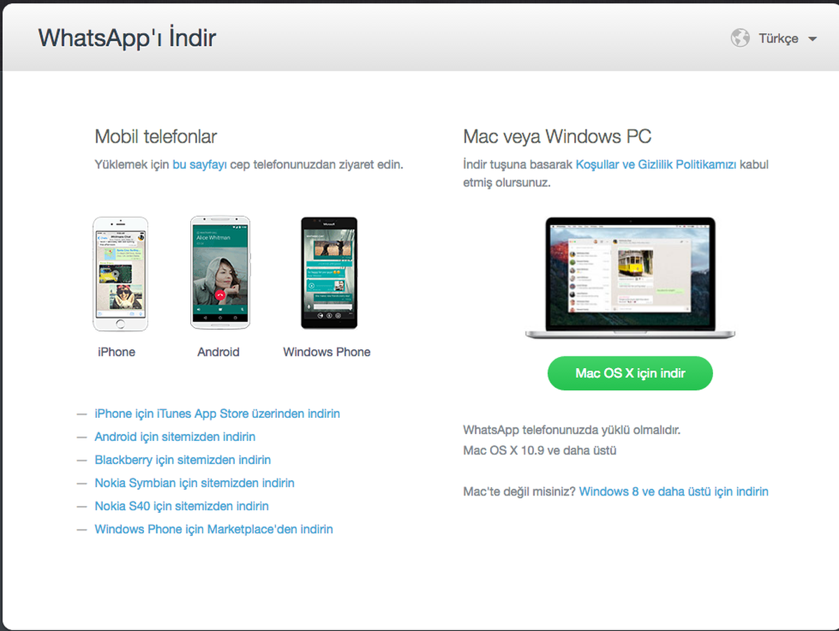 Whatsapp Windows ve Os X Masaüstü Uygulaması