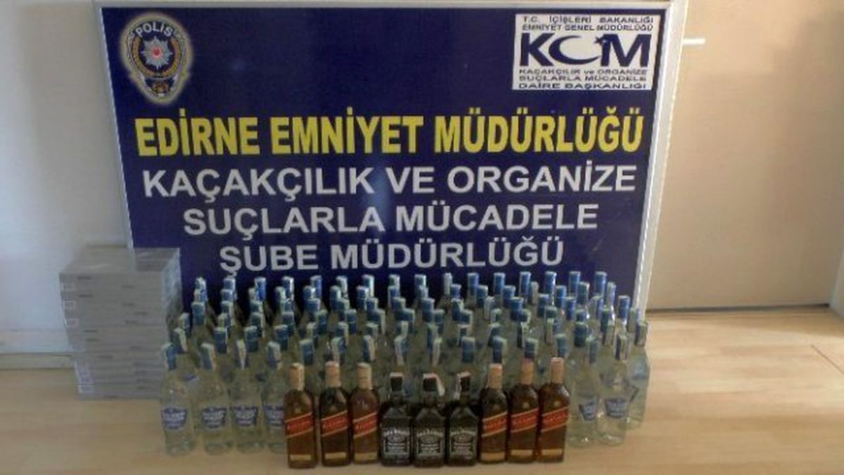 Edirne\'de Kaçak İçki ve Sigara Operasyonu