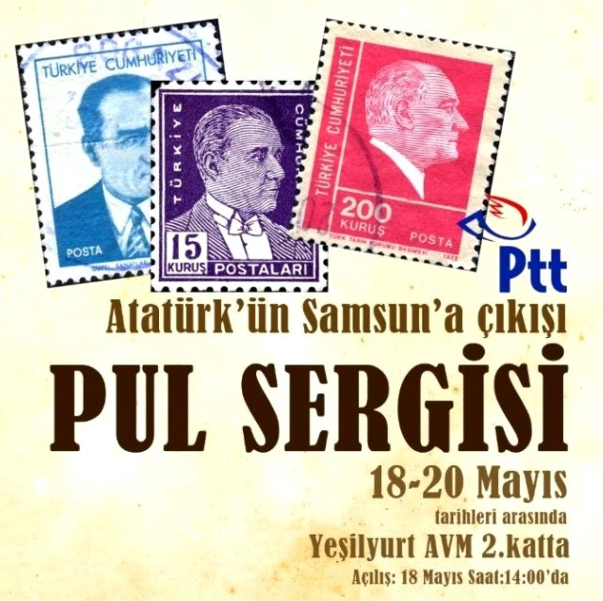 Atatürk\'ün Samsun\'a Çıkışı Pul Sergisi Yeşilyurt Avm\'de