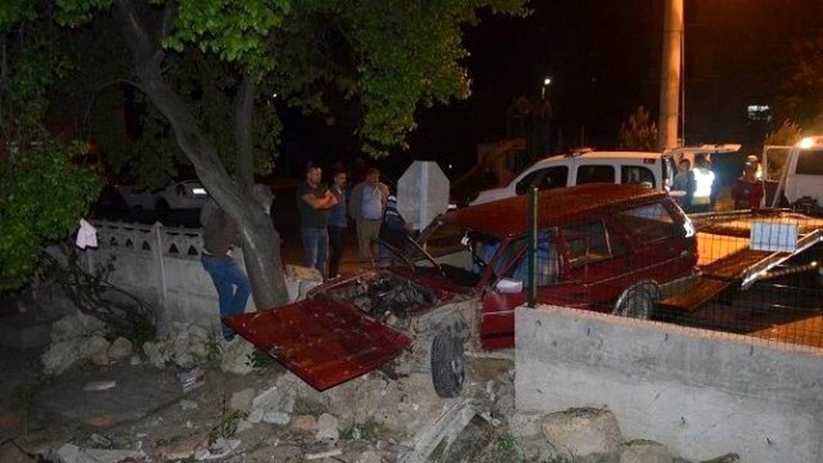 Bolu\'da Otomobil Evin Bahçesine Girdi