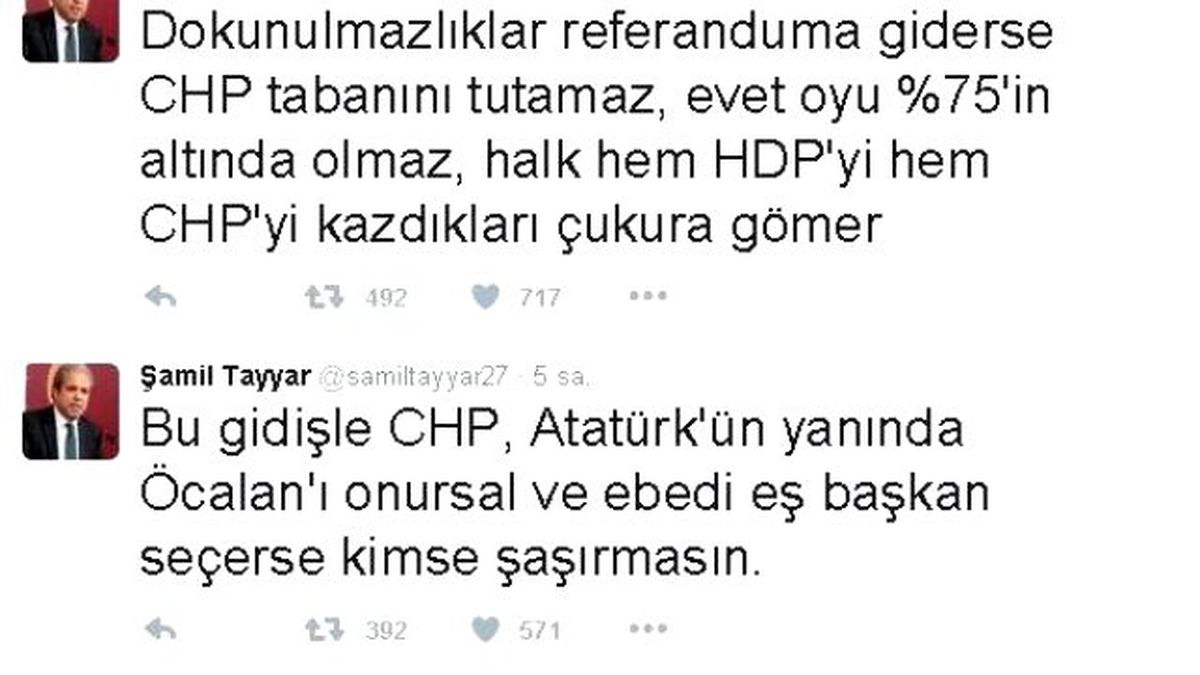 Şamil Tayyar\'dan CHP\'ye \'Öcalan\'lı Dokunulmazlık Tepkisi