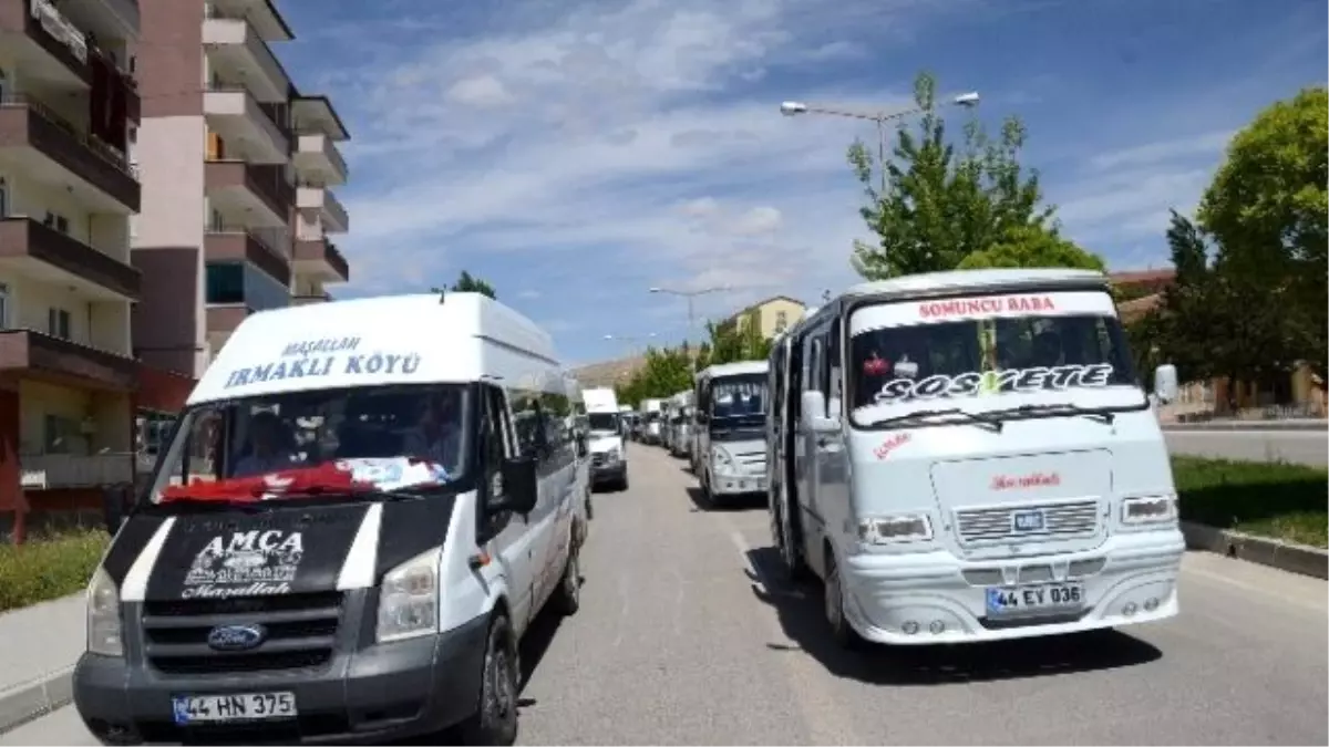 Darendeli Servis Şoförleri, \'S\' Plaka Uygulamasını Protesto Etti