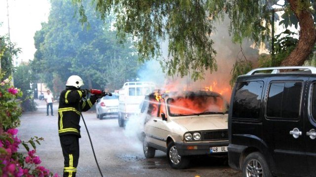 Park Halindeki Otomobil Alev Topuna Döndü