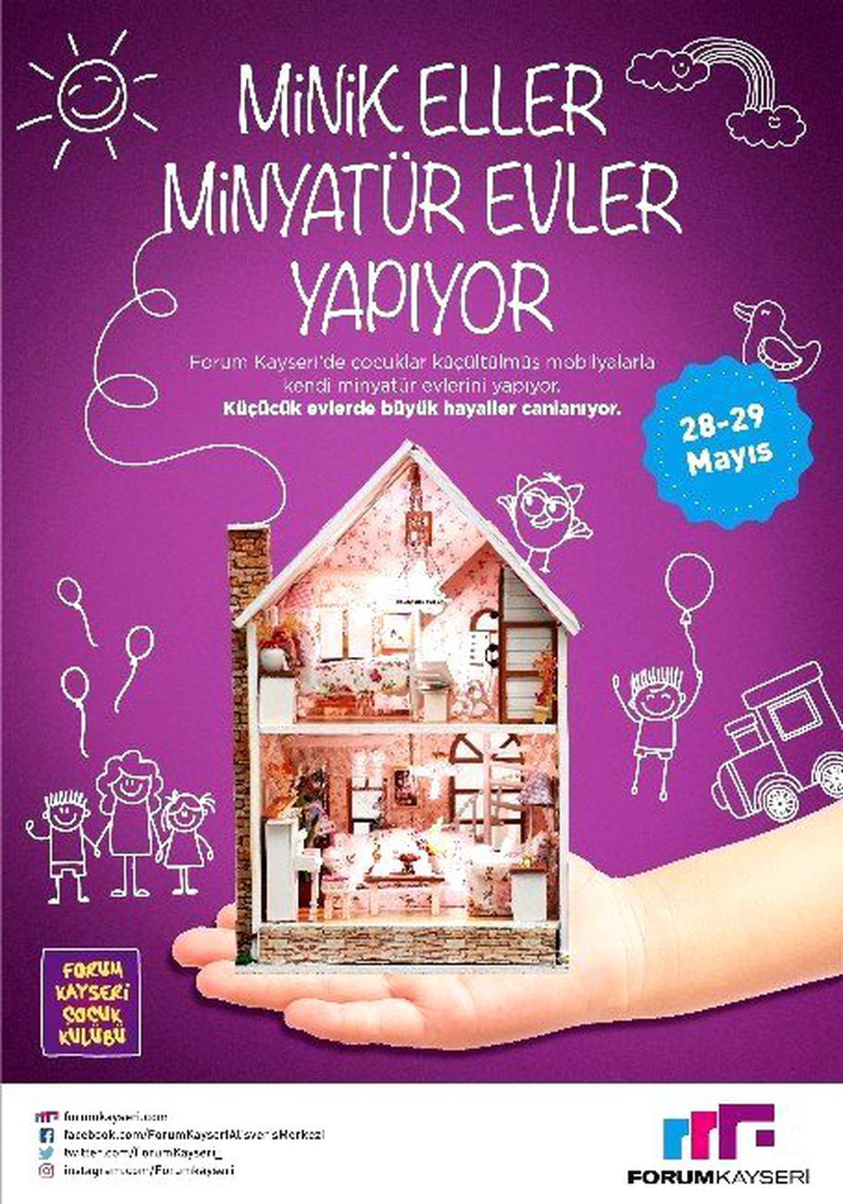 Forum Kayseri\'de Minik Eller Minyatür Evler Yapıyor