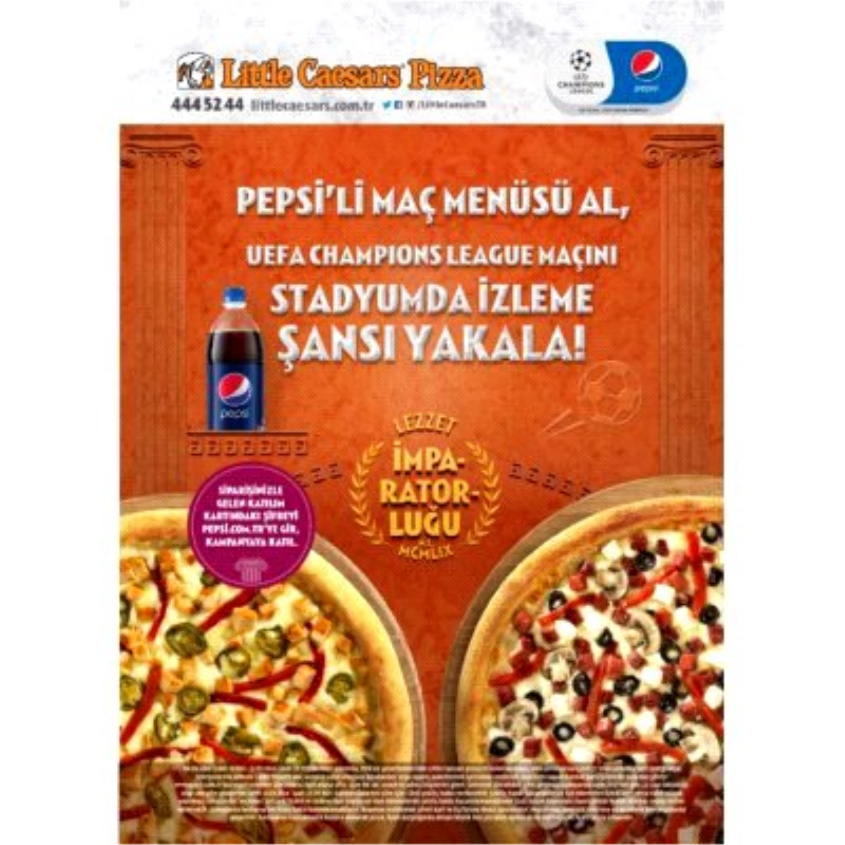 Little Caesars\'tan Maç Menüsü Alanlar UEFA Şampiyonlar Ligi Maçını Yerinde İzliyor