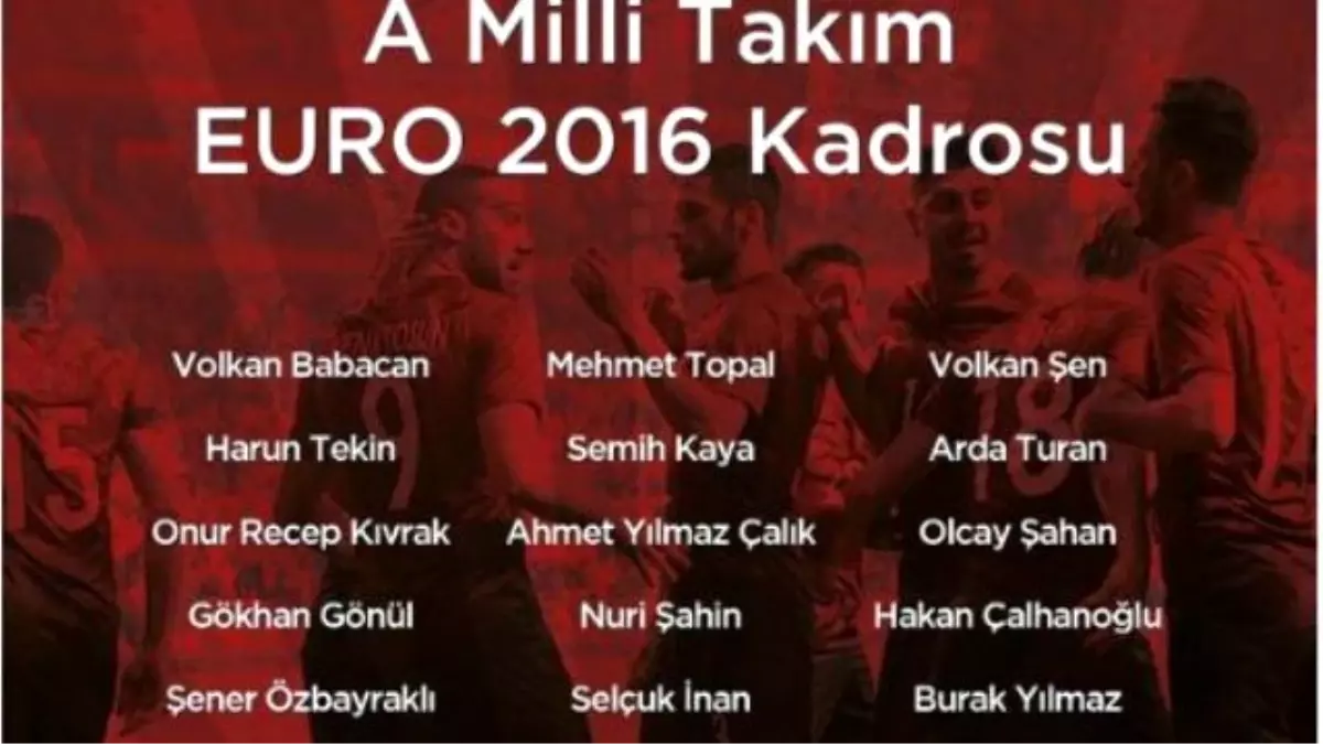 A Milli Takım\'ın Euro 2016 Kadrosu Belli Oldu