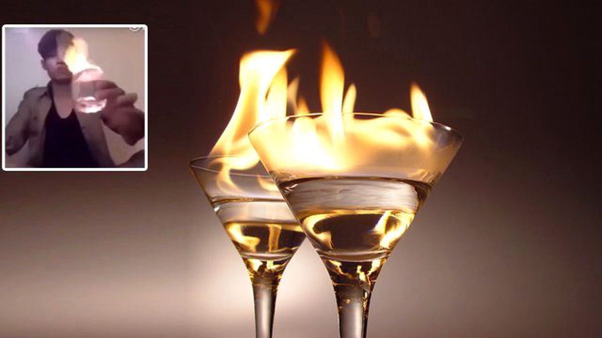 Alevli İçki İçmek İsteyen Genç Cinsel Organını Yaktı