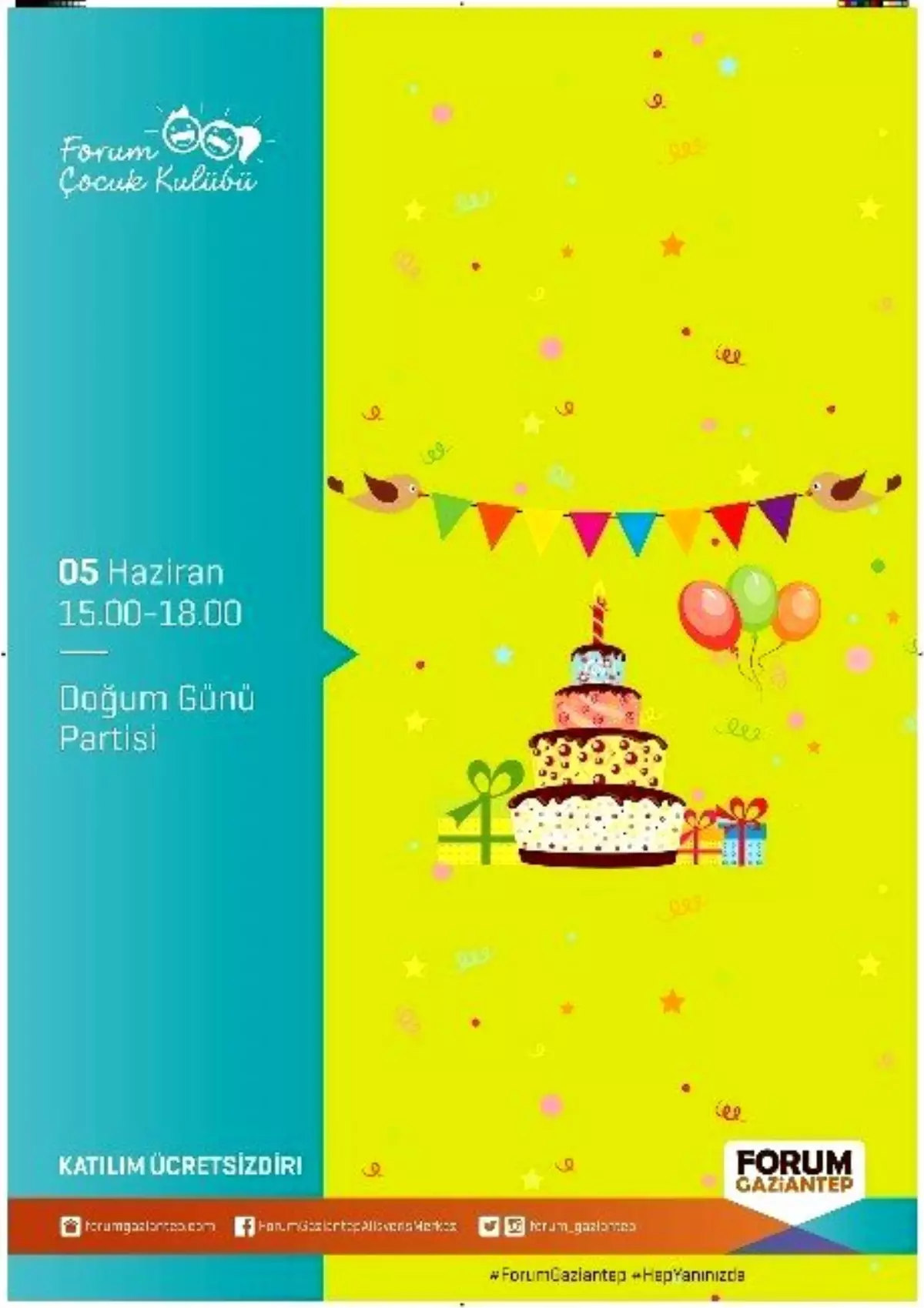 Haziran Doğumlu Çocuklar Yaş Günlerini Forum Gaziantep\'te Kutluyor