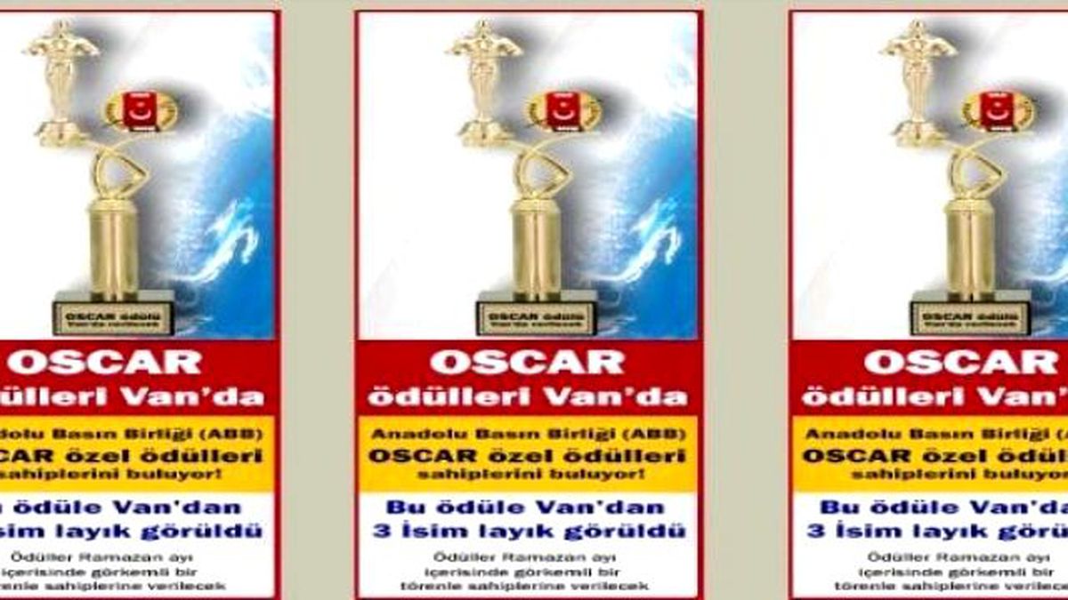 Van\'da Abb Oscar Özel Ödülleri Töreni Yapılacak