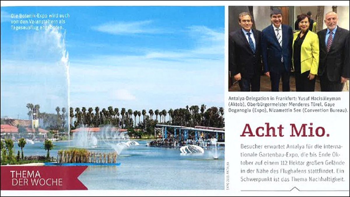 Türel, Alman Basınına Antalya\'yı Anlattı
