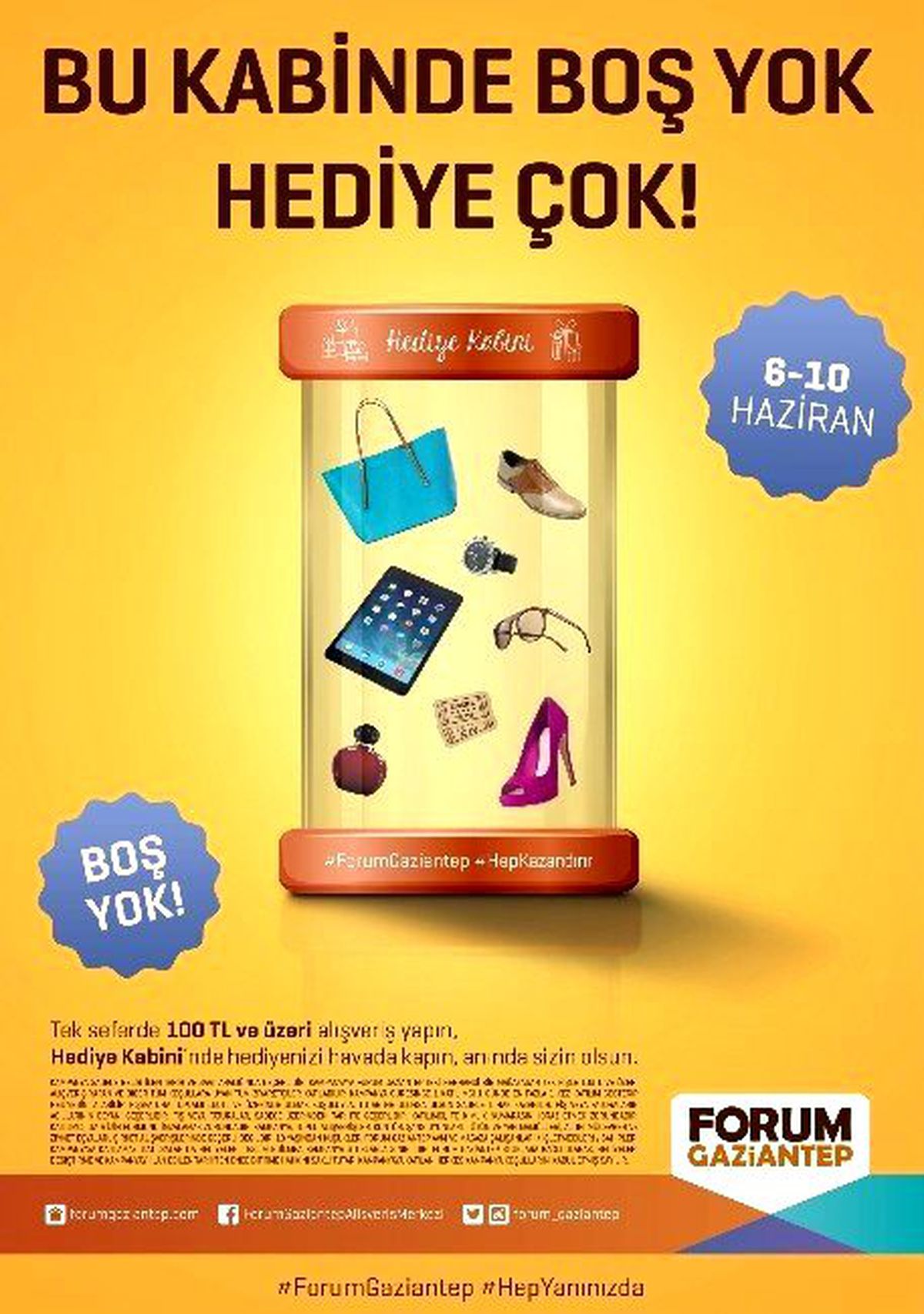 Forum Gaziantep Ziyaretçilerini Hediye Kabinine Davet Ediyor