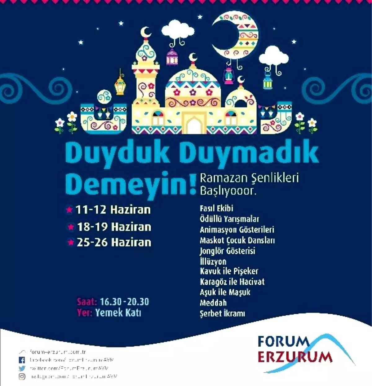 Forum Erzurum\'da Ramazan Şenlikleri Başlıyor