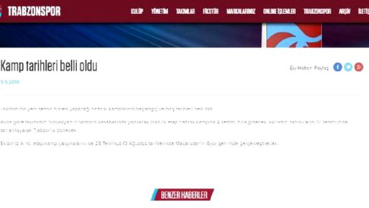 Trabzonspor\'dan Kamp Açıklaması