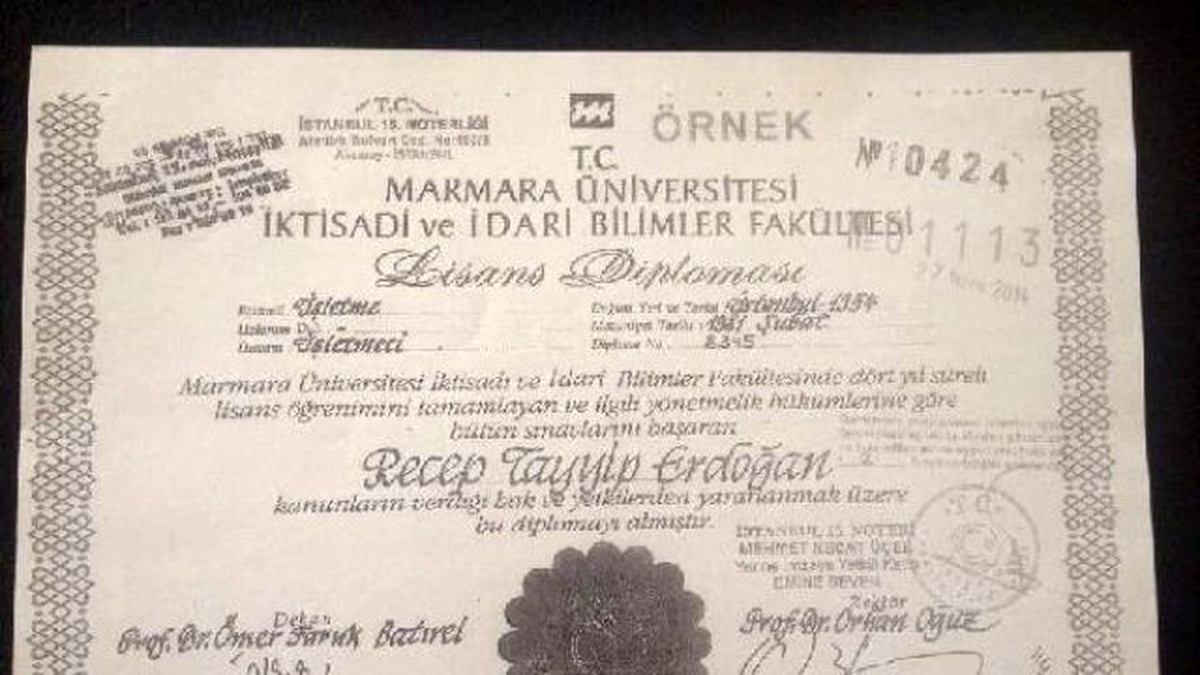 Hdp, Cumhurbaşkanı Erdoğan\'ın Diploma Örneğini Paylaştı