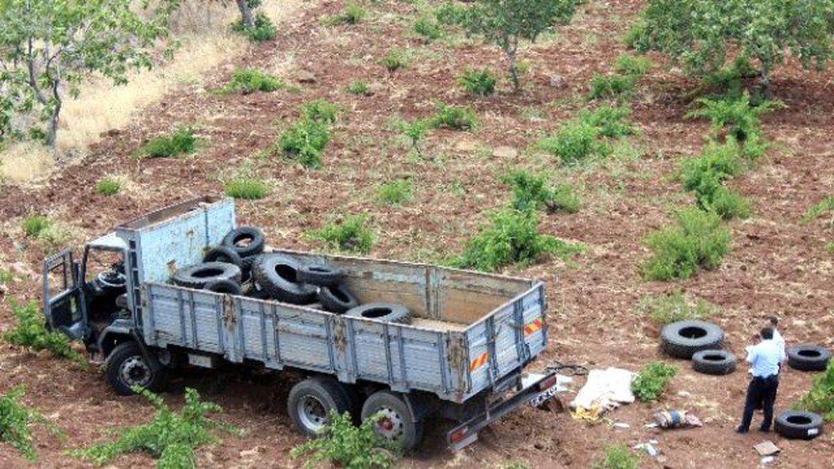Virajı Alamayan Kamyon Şarampole Uçtu: 1 Ölü