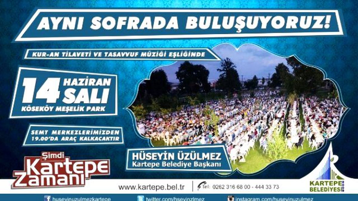 Başkan Üzülmez, Kartepelileri İftara Davet Etti