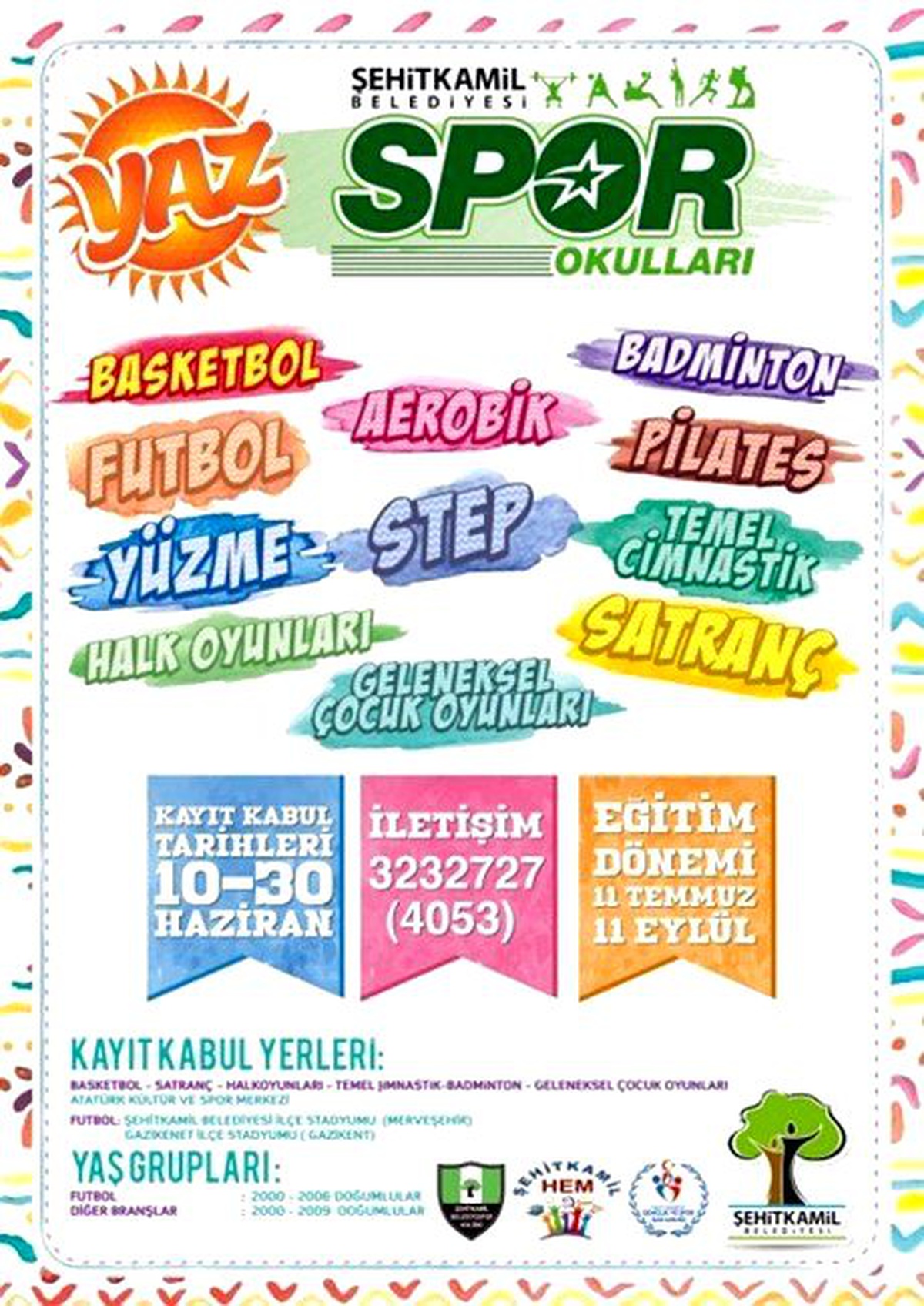 Şehitkamil\'de Yaz Spor Okulu Kayıtlarına Yoğun İlgi