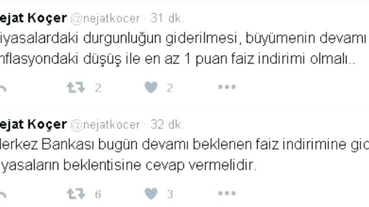 Merkez Bankası\'na Faiz İndirimi Çağrısı