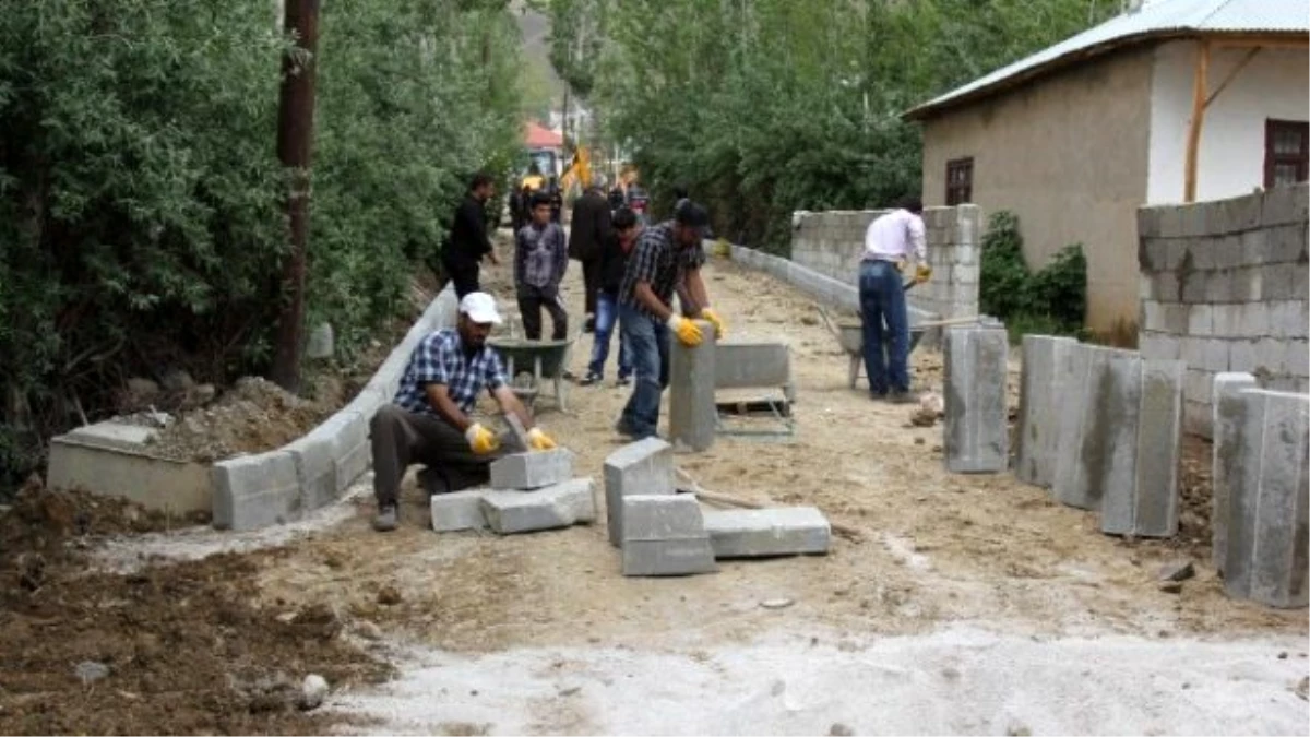 Başkale Belediyesi 46 Sokakta Parke Taşı Çalışması Başlattı