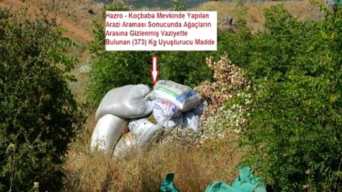 Hazro\'da 373 Kilogram Esrar Ele Geçirildi