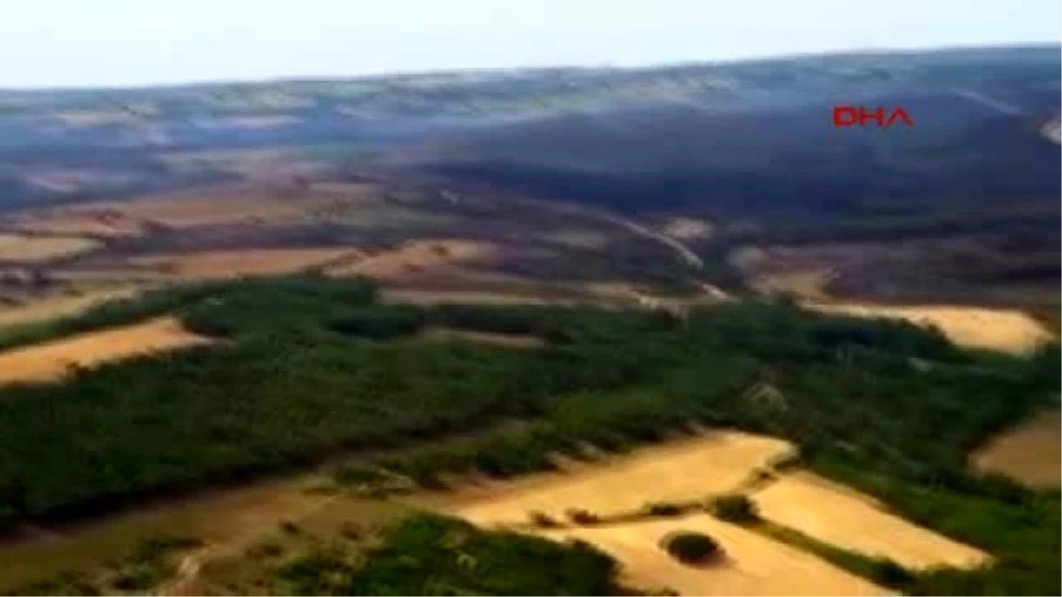 Keşan\'daki Orman Yangınında Soğutma Çalışmaları Sürüyor