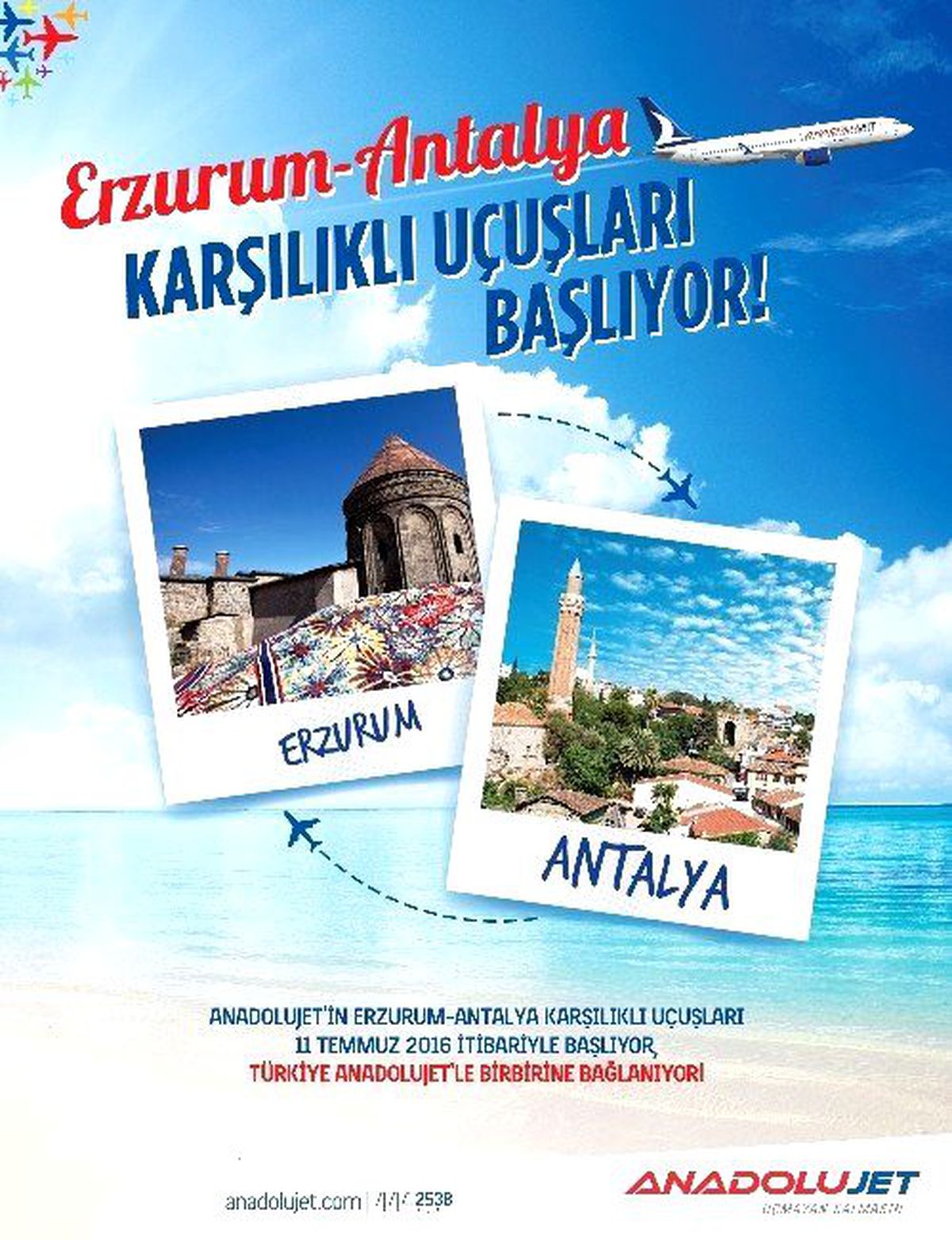 Sekmen: "Erzurum-antalya Uçuşları Başlıyor"